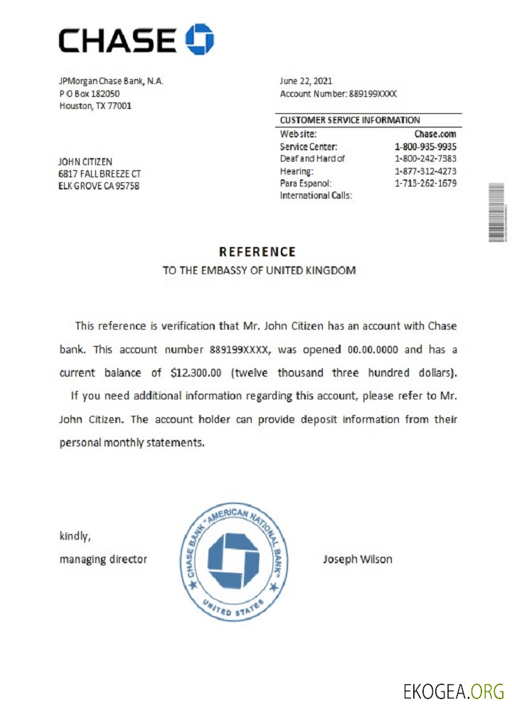 USA , Chase , référence template USA , Chase , référence template